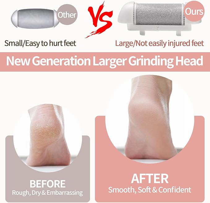 Electric Foot Callus Remover, Rechargeable Electric Callus Remover for Feet with 3 Speed, 9 in 1 Pedicure Kit with Nano-Glass, Waterproof Professional Foot File for Dead, Hard, Cracked Skin(Yellow)