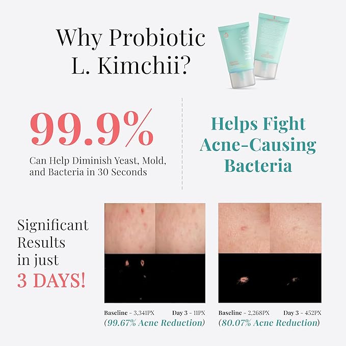 Norie Kimchii Face Wash - Gentle Facial Cleanser for Dry, Oily & Sensitive Skin | Fragrance Free Gel for Clearer Skin 2% Salicylic Acid, Vegan, Unscented 1.7oz