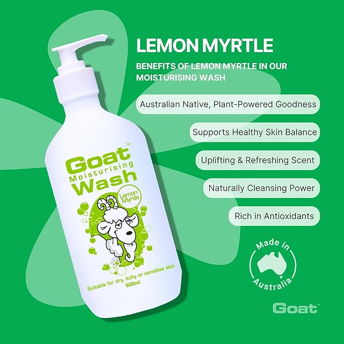 Goat Milk Soap Moisturizing Body Wash Value Duo Pack 16.9 oz - Body Wash to Revive your Skin - Lemon Myrtle