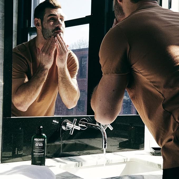 Brickell Men's Daily Elite Face Care Routine II, Toner, Charcoal Facial Wash, Face Scrub, Anti-Aging Night Cream, Eye Cream, Charcoal Mask and Moisturizer, Natural and Organic, Scented