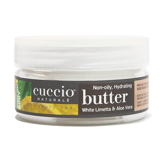 Cuccio Naturale Butter Blends - Ultra-Moisturizing, Renewing Scented Body Cream - Deep, Renewing Hydration For Dry Skin Repair - Made With All Natural Ingredients - White Limetta & Aloe Vera - 4 Oz