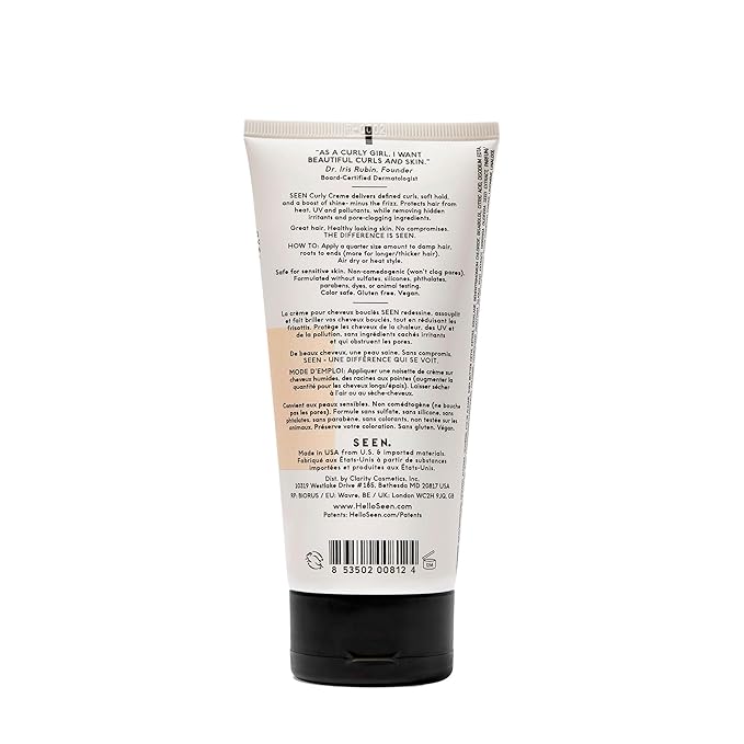 SEEN Curly Creme - Scented - Non-Comedogenic & Curl Defining Styling Hair Cream- Reduces Frizz- Heat Protectant- Safe for Sensitive Skin
