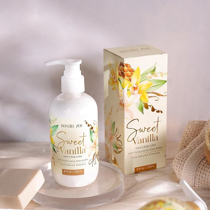 ROMIIE ZOI Daily Hand & Body Lotion with Moisturizing Shea Butter for All Skin Type- Sweet Vanilla - 236 ML / 8 FL OZ