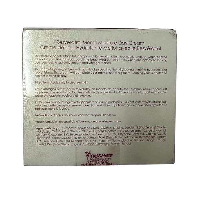 Vine Vera Merlot Day Cream and Peeling Gel Set - Contains Resveratrol - Anti Aging Skin Care