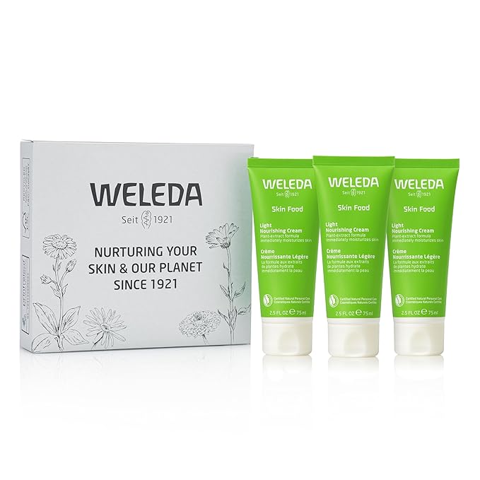 Weleda - Skin Food Light Moisturizing Cream 3-pack - Fast-Absorbing, Ultra-Hydrating Formula with Sunflower Oil and Pansy Extract
