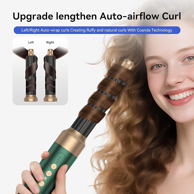 Blow Dryer Brush 7 in One,Negative Ion Hair Set Upgrade Hot Air Brush Air Styler Curling Wrap Air Curler, Curling Iron Hair Styling Tools As A Gift for Straight/Curl/Drying/Smoothing
