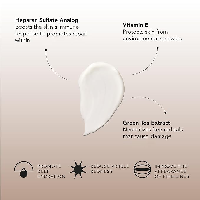 Senté Dermal Repair Facial Cream | Nourishing for Rosacea & Sensitive Skin | Hydrate & Soothe | with Patented HSA, Vitamin E & Green Tea Extract - 1.7 Fl Oz