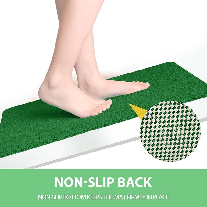 Non-Slip Bathtub Mat, Anti Slip Shower Mat, Fast Drying Bathtub Mats, Foot Scrubber Mat, Anti Slip Mat for Tub, Floor, Bathroom, Kitchen, Home, Hotel (Dark Green 24"×16")