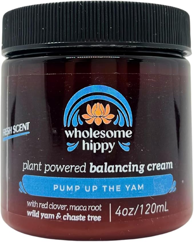 Wholesome Hippy Wild Yam Cream for Hormone Balance Support Body Cream with Maca, Chaste Tree, Milk Thistle & Shea – Moisturizing Botanical Balm for Women & Men – 4oz - Fresh Scent