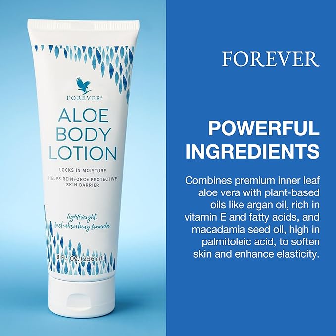 Forever Living - Aloe Body Lotion - For Smooth, Hydrated Skin - Vegan and Gluten-Free with Argan and Macadamia Oils 2 Pack (8 fl oz Each)