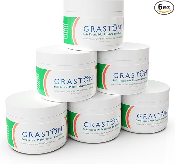 Graston Technique Arnica Soft Tissue Emollient - 4oz Jar Pro-Grade Therapy Cream for IASTM, Massage, Relief and Recovery, 6-Pack