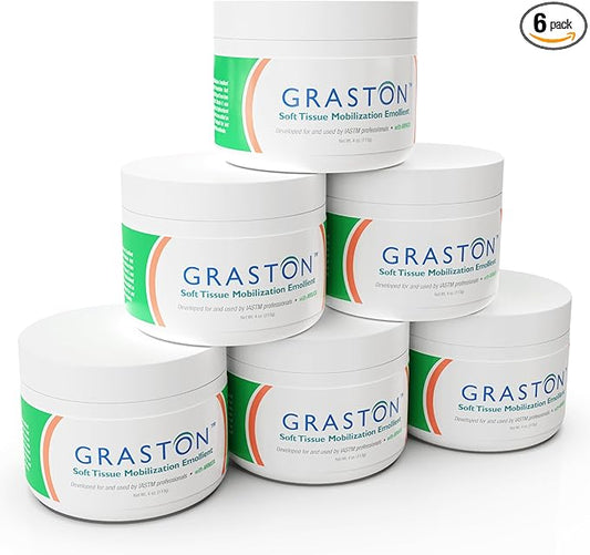 Graston Technique Arnica Soft Tissue Emollient - 4oz Jar Pro-Grade Therapy Cream for IASTM, Massage, Relief and Recovery, 6-Pack