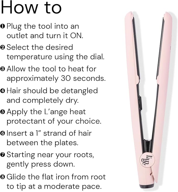 L'ANGE HAIR Le Ceramique 1-Pass Flat Iron Hair Straightener | Fast Heating Ceramic Flat Iron | Best Hot Tools Professional Hair Straightener to Lock in Moisture & Shine | (Blush)