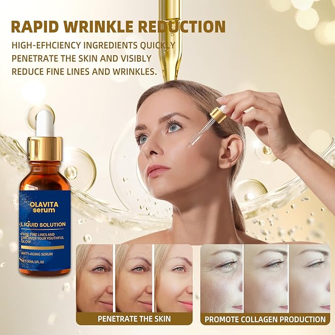 Facial Serum, Olavita Liquid Solution Anti Aging Serum, Vitamin C & E Serum, Promotes Skin Collagen Production, smoothes wrinkles and fine lines (2PCS)