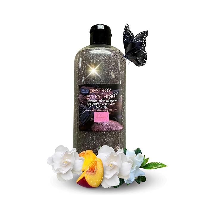 Destroy Everything Shower Gel – 8 oz Handmade Body Wash for Banishing, Uncrossing & Clearing Negative Energy – Altar Charged – Hoodoo, Conjure, Wiccan, Pagan Use – Vegan & Sulfate-Free