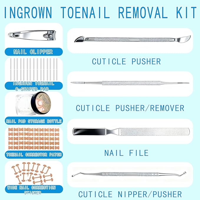 Ingrown Toenail Treatment,Professional Ingrown Toenail Removal Kit,Home Care Nail Clipper Set Suitable for Foot Care Repair