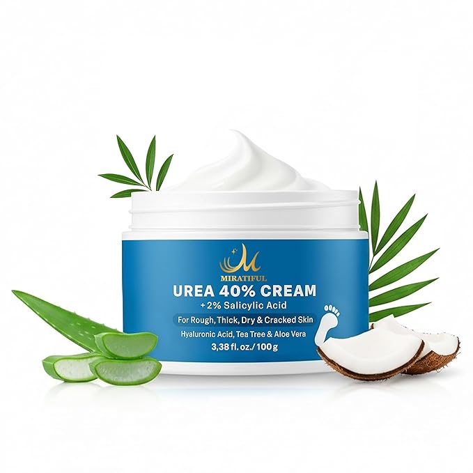 Urea Cream 40% for Feet and Hands |Intensive Moisturizer for Dry, Cracked Skin, Heels, and Calluses | Hydrating Foot Cream for Rough, Thick Skin (3.38 oz / 100g)