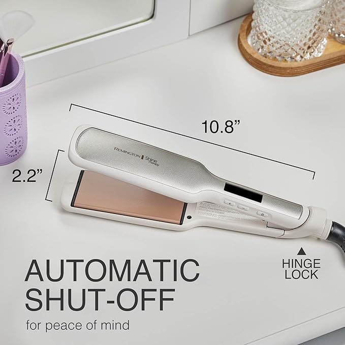 Remington Shine Therapy 2 inch Hair Straightener, Flat Iron Infused with Argan Oil & Keratin, Professional Ceramic Flat Iron for Less Frizz, Shiny & Smooth Hot Styling Tools (Pack of 2)