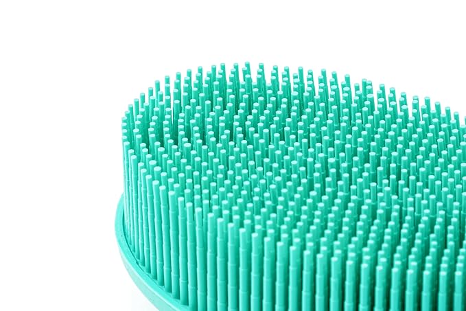 Premium Sensory Brush for Kids or Autism,Soft Silicone Body Scrubber,2 in 1 Sensory Room Occupational Therapy Brushes,Silicone Loofah,Pet Shower Brushes Bath Brush Shampoo Brush(hangable-Spikes-Teal)