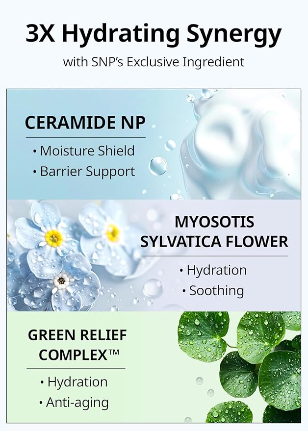 SNP Skin Return Hydrating Essence Sheet Mask | Moisturizing and Protecting for All Skin Types | Vegan Sheet Masks with Ceramide NP | Korean Face Masks Skincare | Facial Mask | 10 Sheets