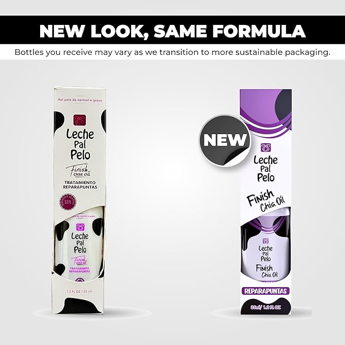 Leche Pal Pelo Chia Oil Split End Repair Treatment - Frizz Control, Non-Greasy Formula with Omega 3, Abyssinia, and Pro-V B-5 (1.2 fl.oz.)