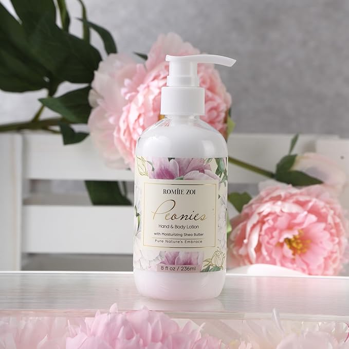 ROMIIE ZOI Daily Hand & Body Lotion with Moisturizing Shea Butter - Peonies - 236 ML / 8 FL OZ
