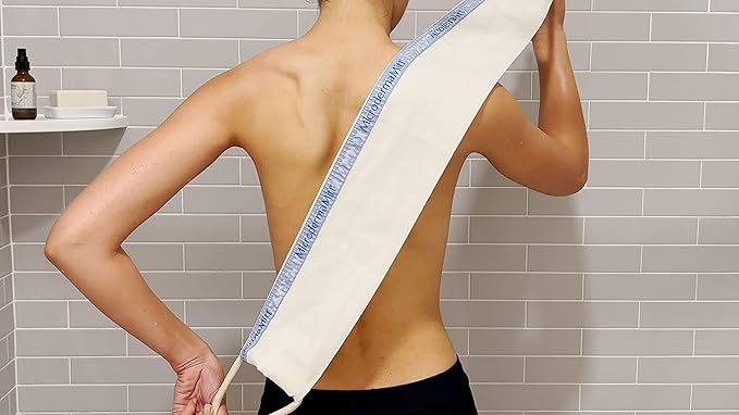 MicrodermaMitt Deep Exfoliating Back Scrubber for Bath & Shower - Dead & Dry Skin Remover - Double-Sided Exfoliator - Body Wash Cloth for Men & Women