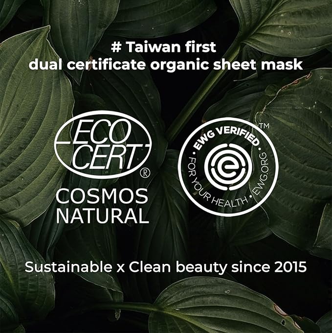 INNA ORGANIC Sheet Mask - After Sun & Self Love, EWG & COSMOS Certified (Pack of 5) | Rose Geranium Essential Oils Infused Skin Care | Luxury Clean Beauty