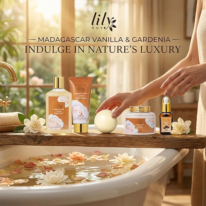 Christmas Gifts for Women - 17Pcs Vanilla Bath and Body Gift Basket Set for Women Spa Gift Baskets Spa Kit | Perfect Gifts for Valentines, Mothers Day, Birthday Gifts, Self Skin Care Gift Sets for Her