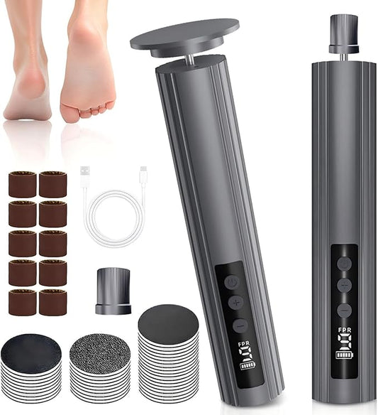 Electric Feet Callus Remover, Foot Callus Remover, 9-Speed Adjustable Foot Grinding Tool, 2600mAh Battery, Includes 100 Sandpaper Sheets and Grinding Heads,Pedicure Tools for Dead Skin