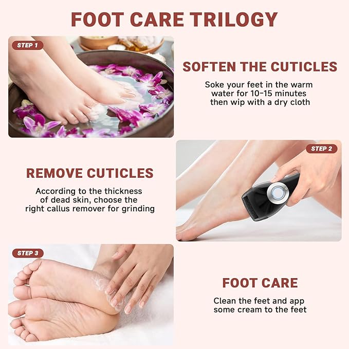 Upgraded Rechargeable Foot Callus Remover, Professional Electric Foot File, 18 in 1 Pedicure Tools Foot Care Kit Pedi Feet Care for Dead, Hard Cracked Dry Skin Ideal Gift (Black)