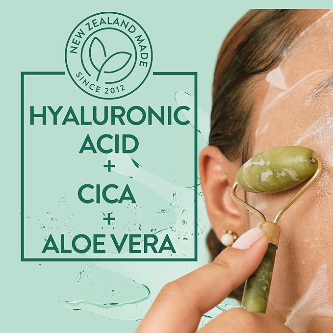 By Nature Face Mask with Hyaluronic Acid, Cica, and Aloe Vera - 5 Sheet Masks - Hydrating and Rejuvenating Skincare Set