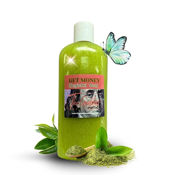 Get Money Shower Gel – 8 oz Handmade Body Wash Charged at Altars for Fast Cash, Prosperity & Abundance – Hoodoo, Wiccan, Conjure, Pagan Ritual Use – Vegan & Sulfate-Free