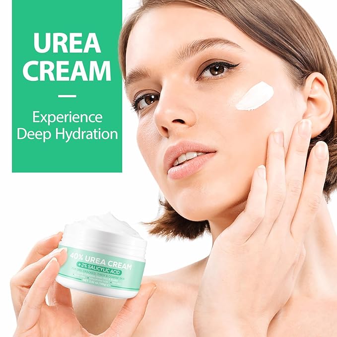 40% Urea Cream for Feet (3.52 oz), Foot Cream for Thick, Cracked, Rough, Dead & Dry Skin, Foot Lotion with 2% Salicylic Acid, Tea Tree , Aloe Vera, Moisturizer For Feet, Elbows, Hands & Knees