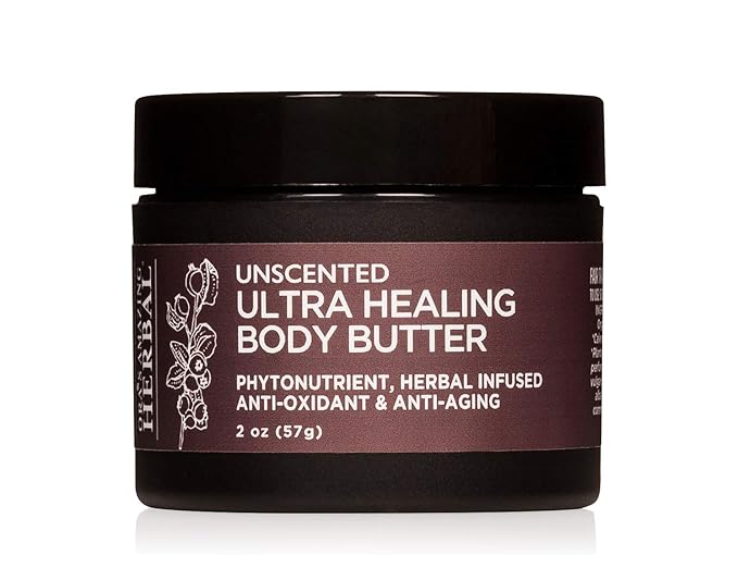 Ultra Healing Body Butter, Cream for Eczema and Dry Skin, Fragrance Free Body Butter, Hand Cream for Dry Cracked Hands, Unscented Hand Cream, Skin Repair Cream, 2 Oz Travel Size, Made in the USA