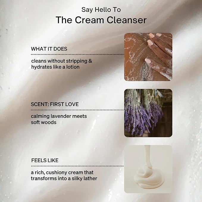 Loved01 Face & Body Cream Cleanser, John Legend Skincare, Gentle Daily Wash for All Skin Types, Hydrating & Moisturizing Cream-to-Clean Formula, Sweet & Woodsy Lavender, 2-Pack (6 oz Each)