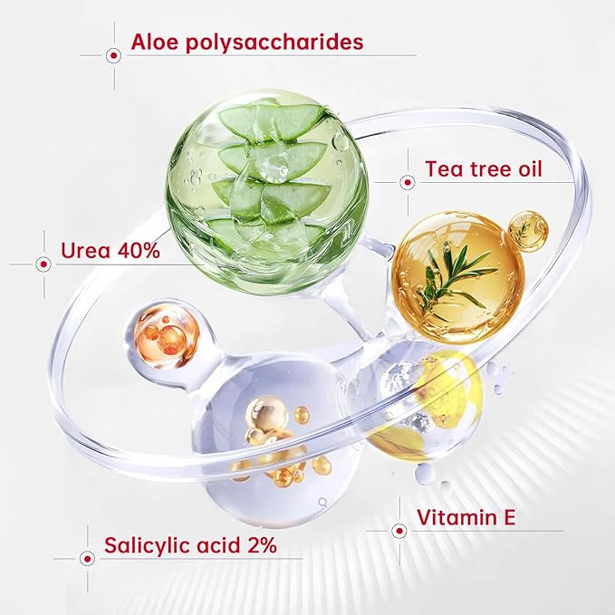 Urea Cream 40 Percent for Feet Maximum Strength, with Heel Protectors, Foot Moisturizer Cream for Dry Cracked Heels Rough Dead Dry Skin Foot Callus Remover - 5.29 Oz