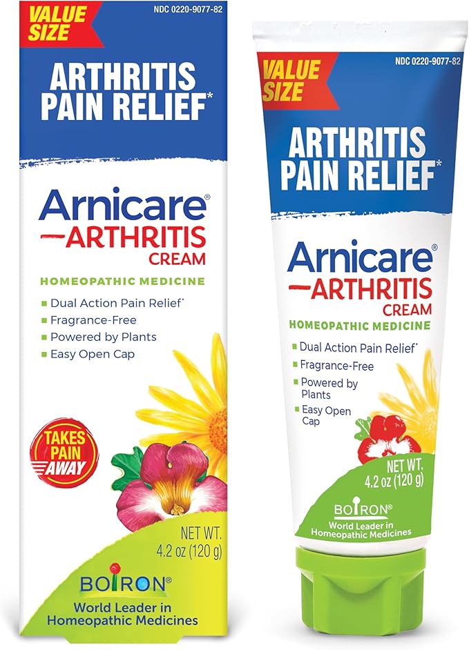 Boiron Arnicare Arthritis Cream for Pain Relief of Knees, Hands, Wrists, Elbows, Joints & Muscles – Quickly Absorbed & Fragrance-Free – 4.2 oz