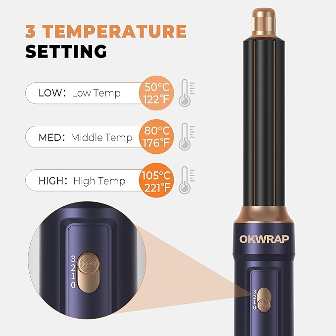 Blow Dryer Brush Set of 6 in 1, Air Curling Iron 3 Temperature Negative Ionic Hair Dryer Brush, Hot Air Brush Hair Styling Tools, 800W Volumize Straightener Round Brush Blow Dryer 100-120V