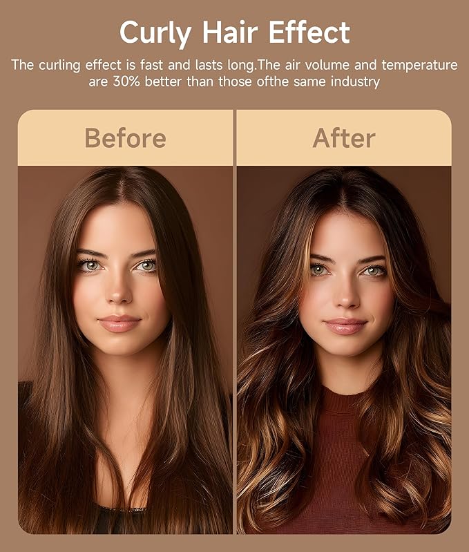 & HR-01 Multifunctional Hair Styler (3+2+2+1) 8-in-1 Integrated Functions: Negative Ion Hair Dryer, Hot Air Styler - No Heat Damage, Quick Drying, Straightening, Curling & Volumizing