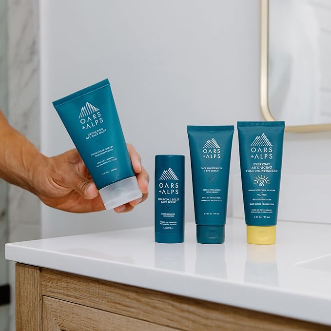 Oars + Alps Hydrating Gel Face Wash, Daily Gentle Face Cleanser with Prickly Pear Extract & Hyaluronic Acid, Hydrating & Moisturizing, Sulfate- Free, Paraben-Free, 5oz