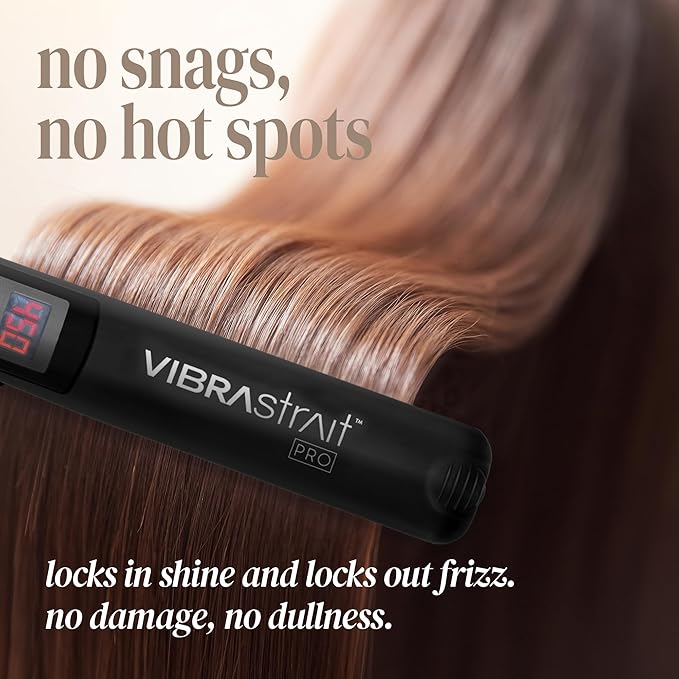 Pro Vibrating Ceramic Tourmaline Ionic Flat Iron, 1-inch - Fast, Frizz-Free Ceramic Hair Straightener with Easy, Gentle Glide for Waves, Curls, Smooth Hair - Professional Styling Tools