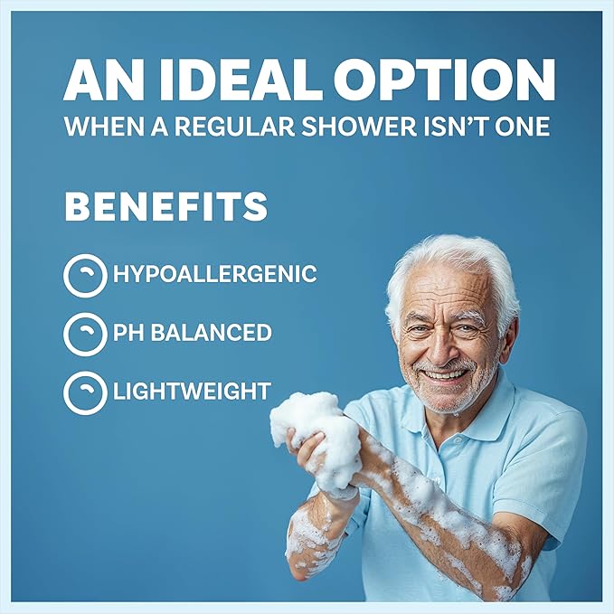 Scrubzz Disposable No Rinse Bathing Wipes - All-in-1 Single Use Shower Wipes, Simply Dampen, Lather, and Dry Without Shampoo or Rinsing (Unscented, 2-Pack)