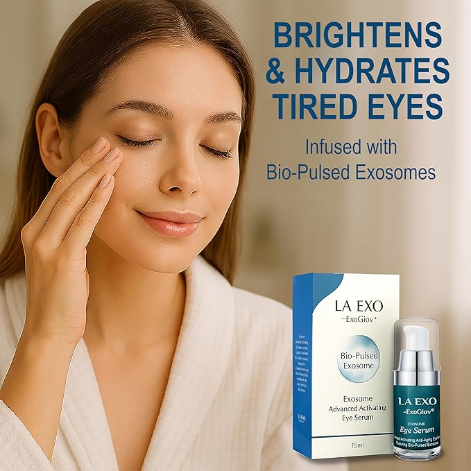 Exosome Eye Serum – Advanced Anti-Aging Eye Treatment for Puffiness, Dark Circles & Fine Lines – Brightening, Smoothing & Hydrating Undereye Skin Care for a Youthful Look – 15ml