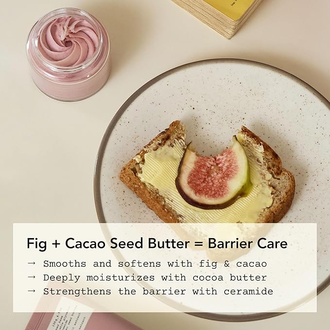 Whipped Korean Skincare Face Wash, Moisturizing & Barrier Care Vegan Facial Cleanser for Dry Sensitive Skin, Niacinamide, Hyaluronic Acid, Ceramide, Fig & Cacao Butter, Doubles as a Face Mask, 4.5 oz