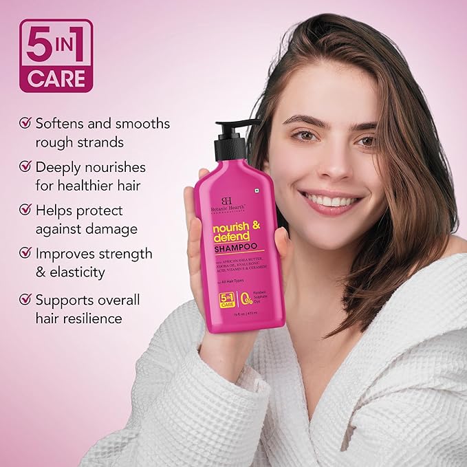 Botanic Hearth African Shea Butter Shampoo Infused With Jojoba Oil, Hyaluronic Acid, Vitamin E & Ceramide | Clarifying Shampoo To Nourish, Defend & Strengthen Hair | For All Hair Types, 16 Fl Oz