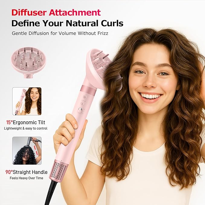 5 in 1 High-Speed Hot Air Styler - Professional Frizz-Free Hair Dryer Brush, Fast Drying Hair Dryer with Diffuser, No Heat Damage Air Styler Wrap - Curl, Volumize Gift for Women