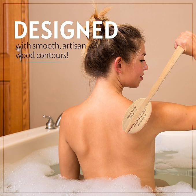 Bernard Jensen Natural Bristle Body Brush - 1 Brush for Dry Brushing, Exfoliation & Skin Care