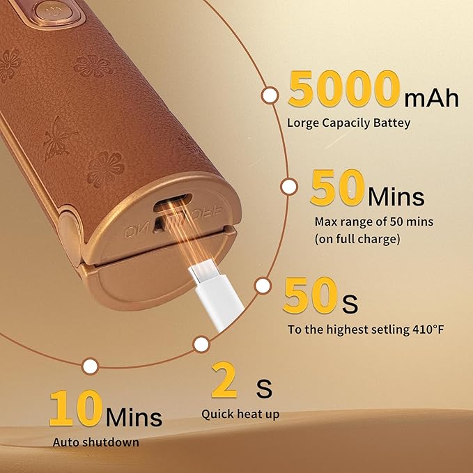 Cordless Hair Straightener, Portable Straightener 2 in 1 for Hair Straightening and Curling,5000mAh Mini Travel Hair Straightener,Fast Heating Titanium Flat Iron, 210°C/410°F Within Seconds(Urban OL)