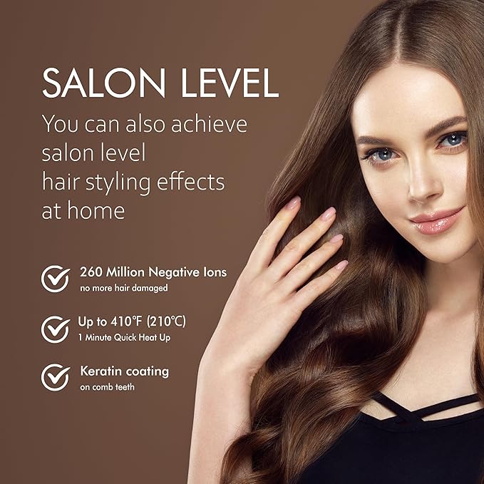 Mindrain Mini Cordless Hair Straightener Brush Pro A+, Portable Straightening Brush for Travel, Ionic Hot Comb Straightener, USB Rechargeable, It can be Used While Charging, Gifts for Women. (Black)